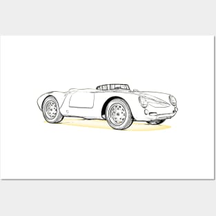 550 Spyder Wireframe Posters and Art